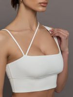 Asymmetrical Strappy Bra in Diamond Compression - Cloud Dancer - Image 4