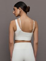Asymmetrical Strappy Bra in Diamond Compression - Cloud Dancer - Image 6