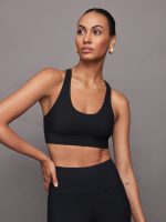 Scoop Racerback Bra in Melt - Black - Image 5