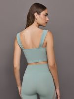 Square Neck Bra Top in Melt - Sage - Image 3