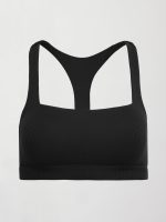Racerback Bra in Ribbed Melt - Black - Image 9