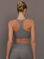 Racerback Bra in Ribbed Melt - Steel Grey - Image 5