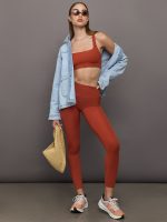 Racerback Bra in Ribbed Melt - Terracotta - Image 3