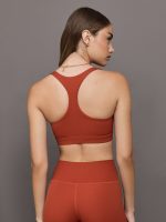 Racerback Bra in Ribbed Melt - Terracotta - Image 5
