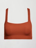 Racerback Bra in Ribbed Melt - Terracotta - Image 8