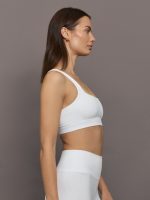 Racerback Bra in Ribbed Melt - White - Image 4
