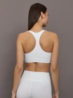 Racerback Bra in Ribbed Melt - White - Image 5
