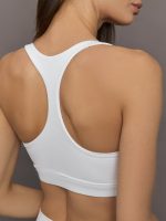 Racerback Bra in Ribbed Melt - White - Image 6