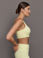 Racerback Bra in Ribbed Melt - Pastel Yellow - Image 4
