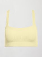 Racerback Bra in Ribbed Melt - Pastel Yellow - Image 8