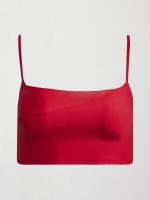 Spliced Colorblock Shine Bra in Melt - Crimson Red - Image 7