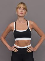 Double Layered Contrast Bra in Melt - Black/White - Image 3