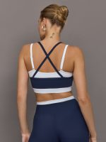 Double Layered Contrast Bra in Melt - Navy/White - Image 3