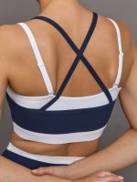 Double Layered Contrast Bra in Melt - Navy/White - Image 6