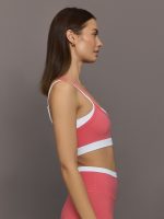 Double Layered Contrast Bra in Melt - Rosewood / White - Image 5