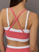 Double Layered Contrast Bra in Melt - Rosewood / White - Image 6