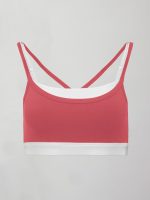 Double Layered Contrast Bra in Melt - Rosewood / White - Image 9
