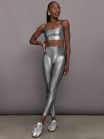 Liquid Metallic Scoop Bra - Metallic Silver - Image 3