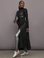 Liquid Metallic Scoop Bra - Metallic Silver - Image 7