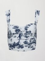Toile Longline Sports Bra - Navy Toile - Image 7