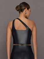 One Shoulder Bra Top in Takara Shine - Black - Image 6