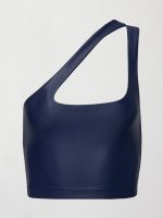 One Shoulder Bra Top in Takara Shine - Navy Blazer - Image 8