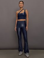 One Shoulder Bra Top in Takara Shine - Navy Blazer - Image 3