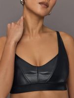 Soft Sculpt Sports Bra in Takara Shine - Black - Image 4