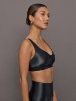 Soft Sculpt Sports Bra in Takara Shine - Black - Image 5