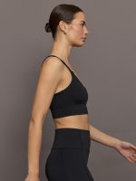 Multi Strap Active Bra in Diamond Compression - Black - Image 5