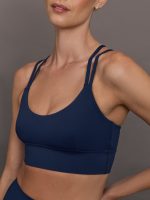 Multi Strap Active Bra in Diamond Compression - Navy - Image 4