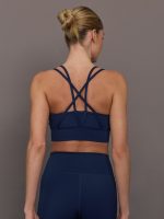 Multi Strap Active Bra in Diamond Compression - Navy - Image 6