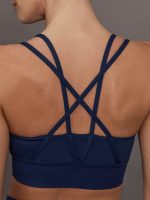Multi Strap Active Bra in Diamond Compression - Navy - Image 7