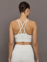 Multi Strap Active Bra in Diamond Compression - Cloud Dancer - Image 3
