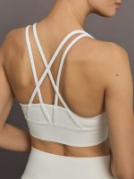 Multi Strap Active Bra in Diamond Compression - Cloud Dancer - Image 5