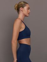 Zipper Bra in Diamond Compression - Navy - Image 6