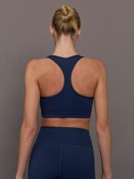 Zipper Bra in Diamond Compression - Navy - Image 3