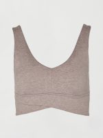 Wrap Bra in Heather Melt - Heather Oatmeal - Image 6