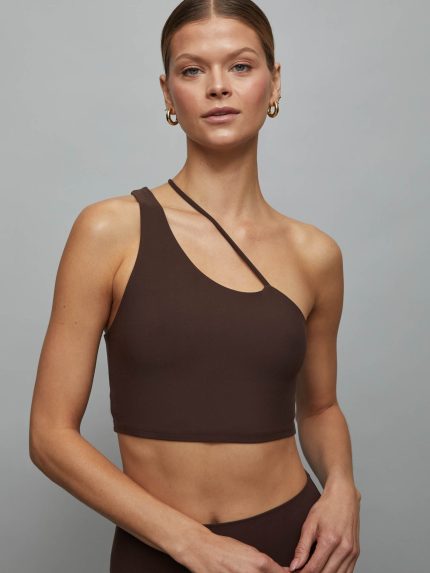 One Shoulder Convertible Bra Top in Melt - Dark Oak