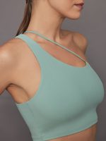 One Shoulder Convertible Bra Top in Melt - Granite Green - Image 6