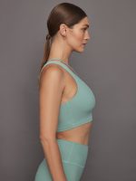 One Shoulder Convertible Bra Top in Melt - Granite Green - Image 4