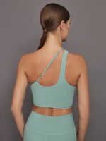 One Shoulder Convertible Bra Top in Melt - Granite Green - Image 5