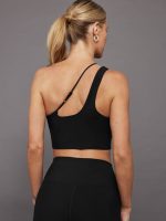 One Shoulder Convertible Bra Top in Melt - Black - Image 3