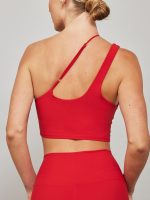 One Shoulder Convertible Bra Top in Melt - Haute Red - Image 5