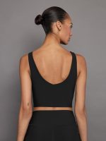V-Neck Longline Bra in Melt - Black - Image 4