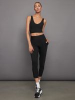 V-Neck Longline Bra in Melt - Black - Image 3
