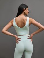 V-Neck Longline Bra in Melt - Clearly Aqua - Image 5