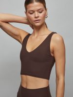 V-Neck Longline Bra in Melt - Dark Oak