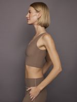 V-Neck Longline Bra in Melt - Caribou - Image 4