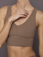 V-Neck Longline Bra in Melt - Caribou - Image 5